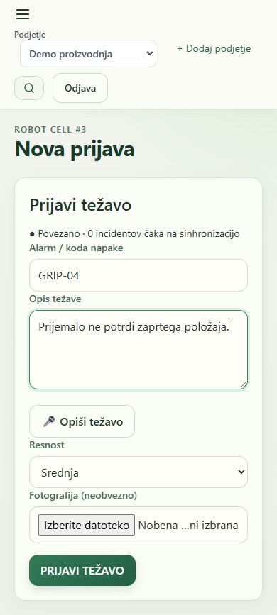 Mobilni obrazec za prijavo vzorčne težave GRIP-04